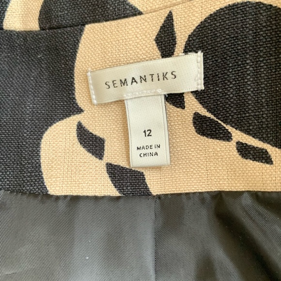 Vintage Semantiks Linen Viscose Graphic Print Jacket, Sz 12; 3/4 length sleeves - Picture 2 of 4